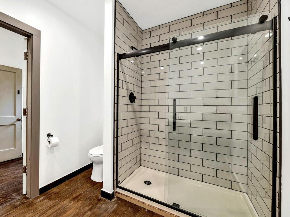 The home's remodeled bathroom.