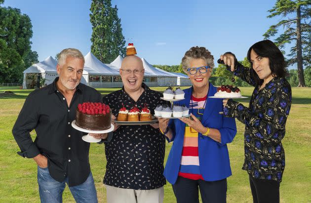 Matt with his Bake Off co-stars in 2020 (Photo: via PA Features Archive/Press Association Images)