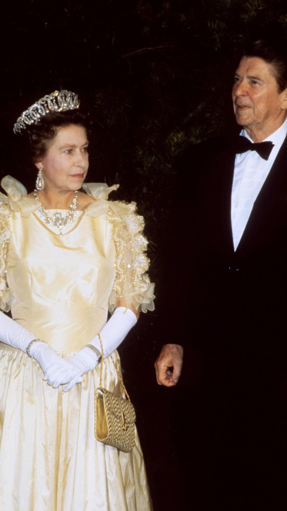 Queen Elizabeth cracks a joke with Ronald Reagan