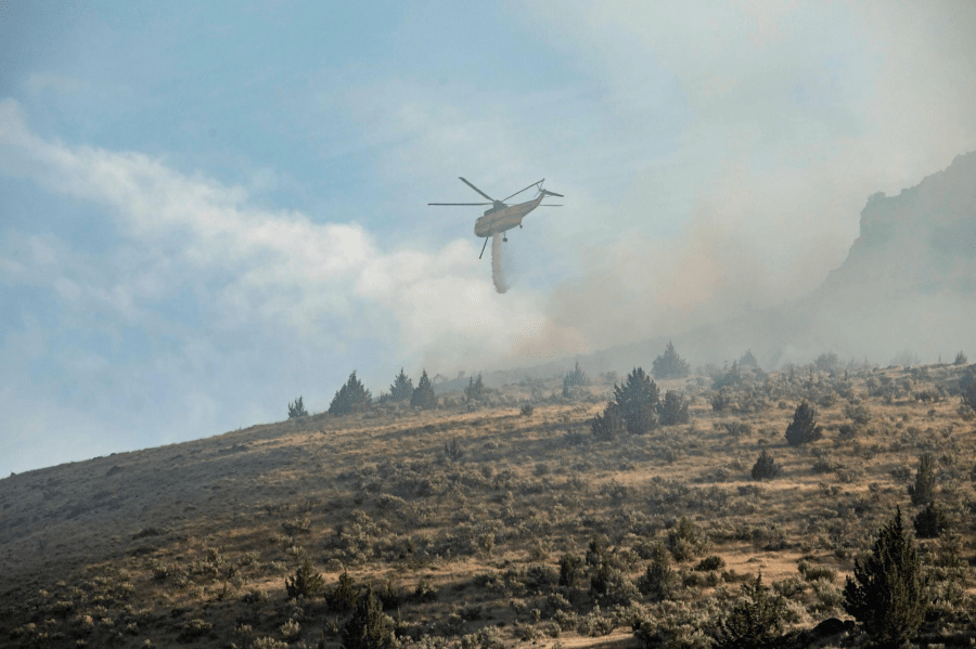 Crews continue to battle the Long Bend Fire near Maupin, Ore. on June 23, 2024. (Courtesy: Gabor Gardonyi)