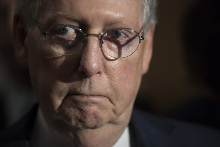 Senate Majority Leader Mitch McConnell, R-Ky., at the Capitol in Washington on June 20, 2017. (Photo: J. Scott Applewhite/AP)