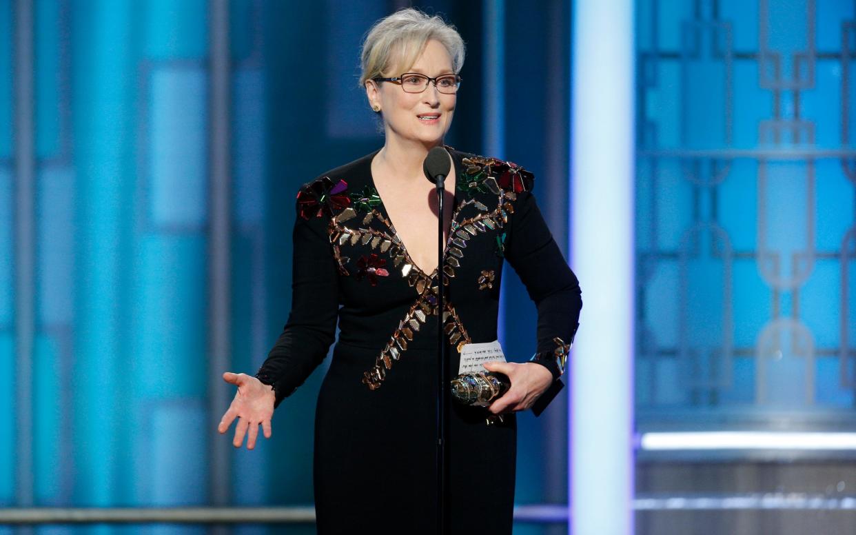 Meryl Streep accepts the Cecil B DeMille Award during January's ceremony - 2017 NBCUniversal Media, LLC