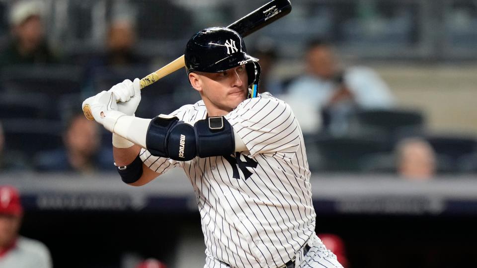 New York Yankees' Josh Donaldson during the fourth inning against the Philadelphia Phillies Tuesday, April 4, 2023, in New York. (AP Photo/Frank Franklin II)