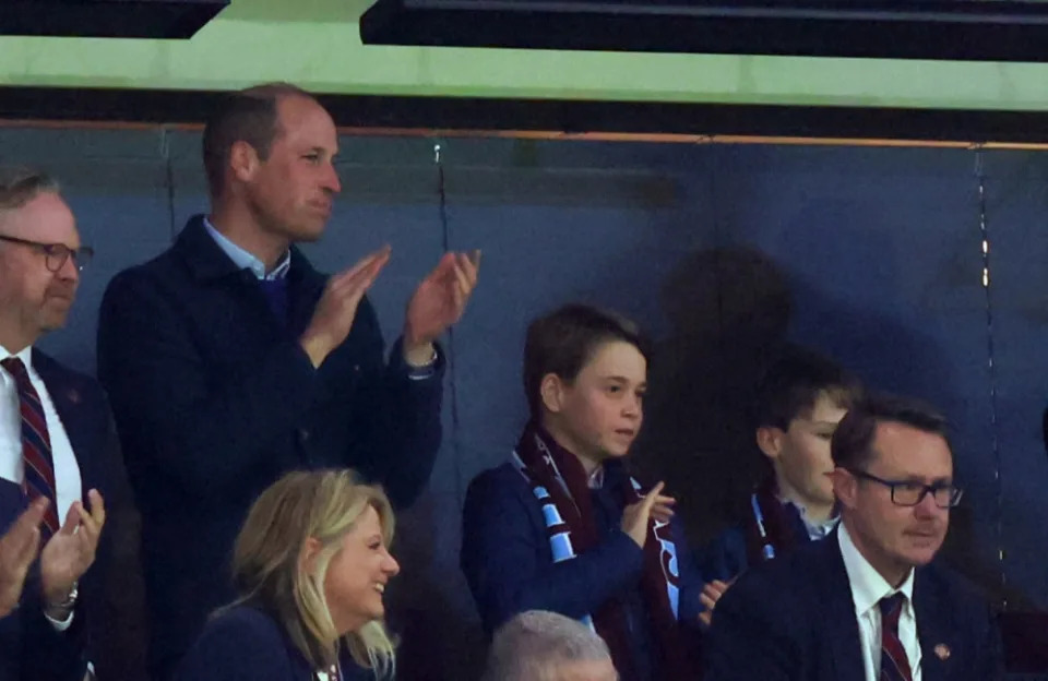 William, Prince of Wales and Prince George went to a football match credit:Bang Showbiz