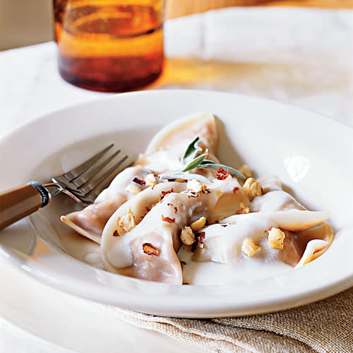 Pumpkin Ravioli with Gorgonzola Sauce