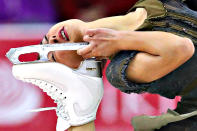 <p>Kaori Sakamoto of Japan performs in the Ladies Free Dance program on Day 3 of the ISU Grand Prix of Figure Skating at Herb Brooks Arena on November 26, 2017 in Lake Placid, United States. (Photo by Maddie Meyer ISU/ISU via Getty Images) </p>