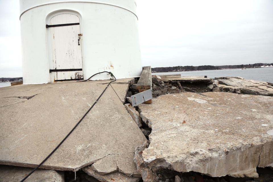 Portsmouth Harbor Lighthouse in New Castle and its surroundings were damaged during two January 2024 storms.