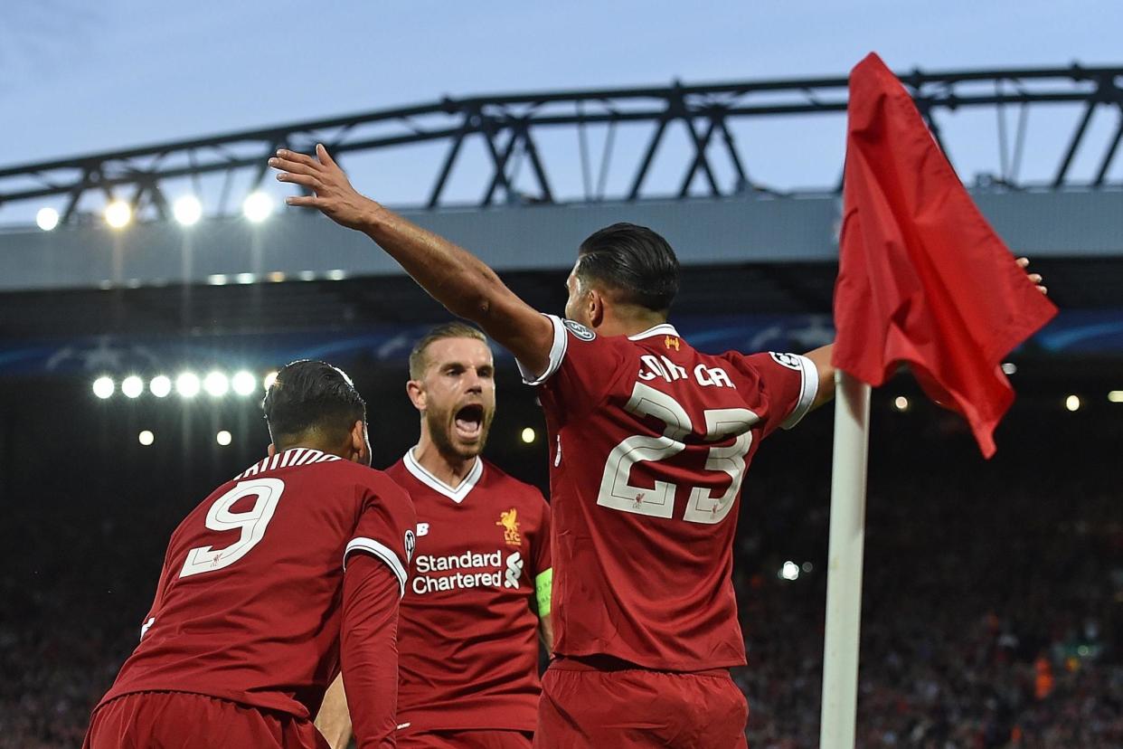 Emphatic: The Reds won 6-2 on aggregate over two legs: Liverpool FC via Getty Images