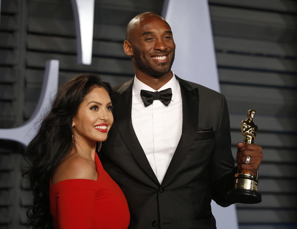 The basketball star (pictured with Vanessa after winning an Oscar in 2018) had a soft spot for Sex and the City. (Photo: REUTERS/Danny Moloshok)