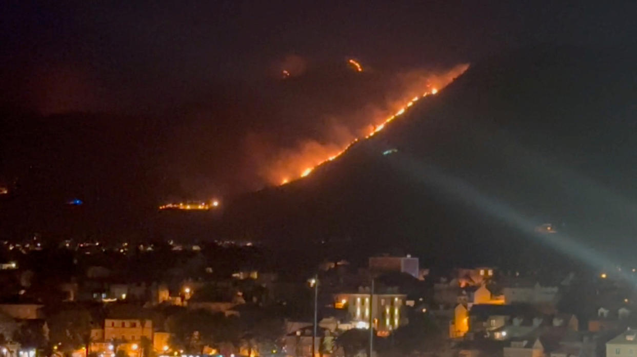 Firefighters battled flames spreading in the area south of Dubrovnik.