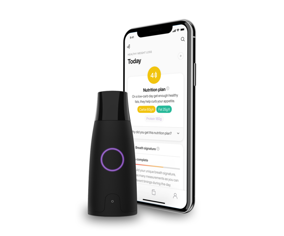 Lumen measures the body’s carbon dioxide concentration through a portable breathalyzer. The test is mean to indicate which type of fuel the body is using to produce energy. - Credit: courtesy of Lumen