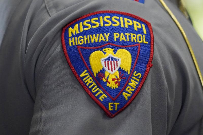 The shoulder patch of a Mississippi Highway Patrol officer is photographed during a ceremony in Jackson, Miss., May 17, 2022. (AP Photo/Rogelio V. Solis)