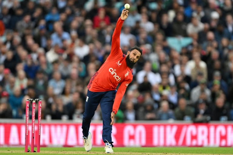 In the wickets: England leg-spinner Adil Rashid took 2-27 in the fourth T20 international against Pakistan at The Oval (Glyn KIRK)