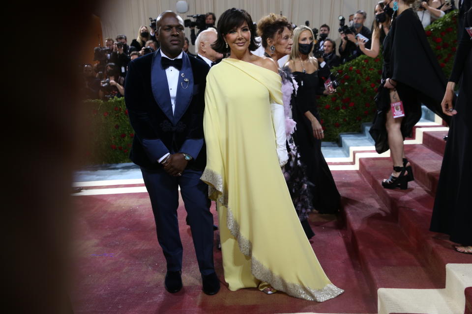 Kris Jenner in Oscar de la Renta at the 2022 Met Gala. - Credit: Lexie Moreland for WWD