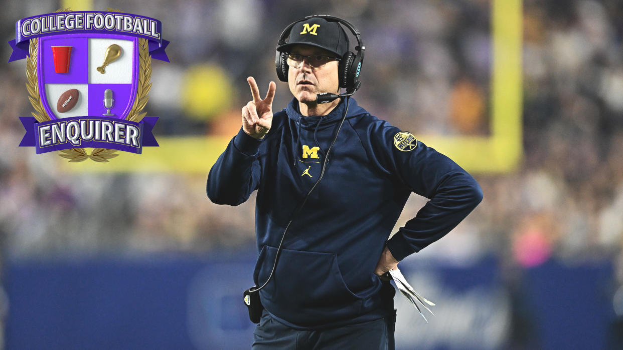 Michigan coach Jim Harbaugh calls for a 2-point conversion vs TCU
Photo by Alika Jenner/Getty Images