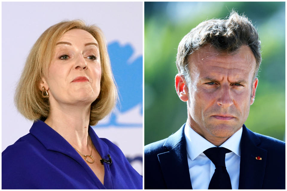 Liz Truss told Tory members at a leadership hustings in Norwich on Thursday that she is undecided as to whether Emmanuel Macron is 'friend or foe'. (Getty Images)