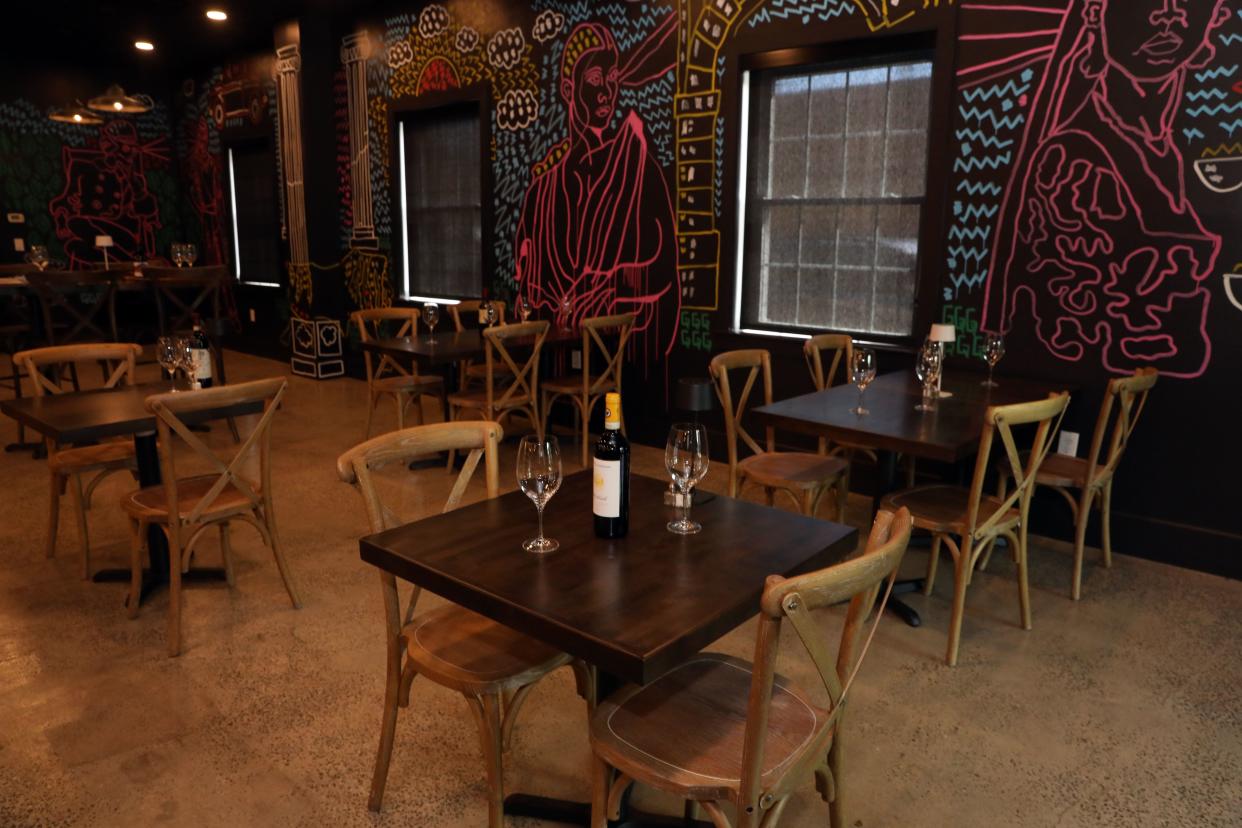 The dining room at Lavagna, a new wine bar and Italian eatery in Suffern, April 25, 2024.