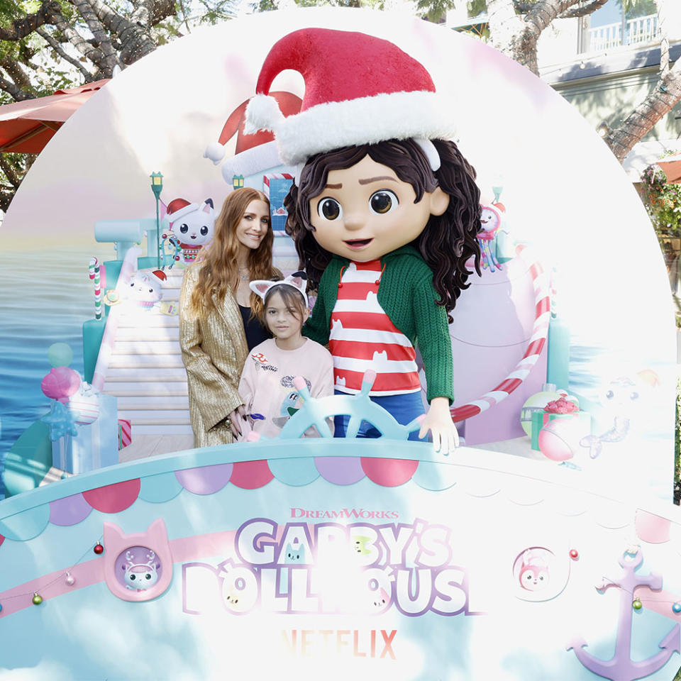 Ashlee Simpson and Jagger Snow Ross attend Gabby's Dollhouse Holiday Kickoff with DreamWorks Jr at The Grove on November 12, 2023 in Los Angeles, California.