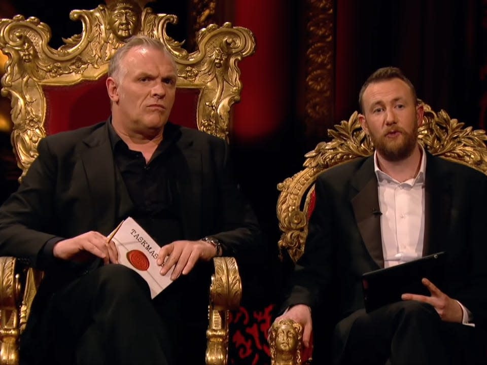 Greg Davies and Alex Horne in "Taskmaster."