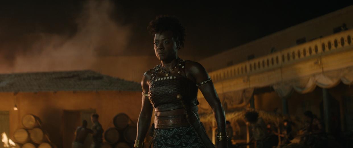 Viola Davis stars as Nanisca in "The Woman King." Davis will receive the Chairman's Award at the Palm Springs International Film Awards in Palm Springs, Calif., on Jan. 5, 2023.