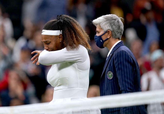 A tearful Serena Williams pulled out of last year's Wimbledon during her first-round match