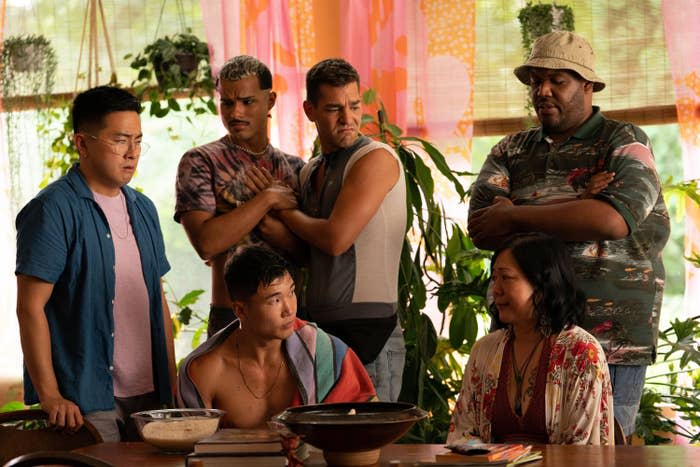 FIRE ISLAND, top from left: Bowen Yang, Tomas Matos, Matt Rogers, Torian Miller; bottom from left: Joel Kim Booster, Margaret Cho, 2022