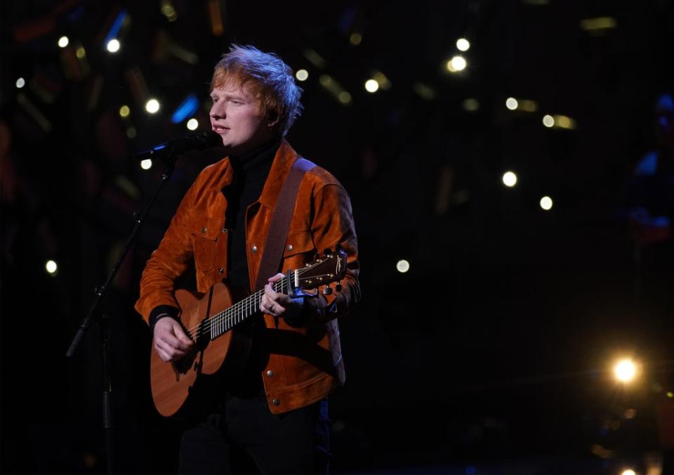 Ed Sheeran performs on stage at the Earthshot Prize awards (Getty Images)