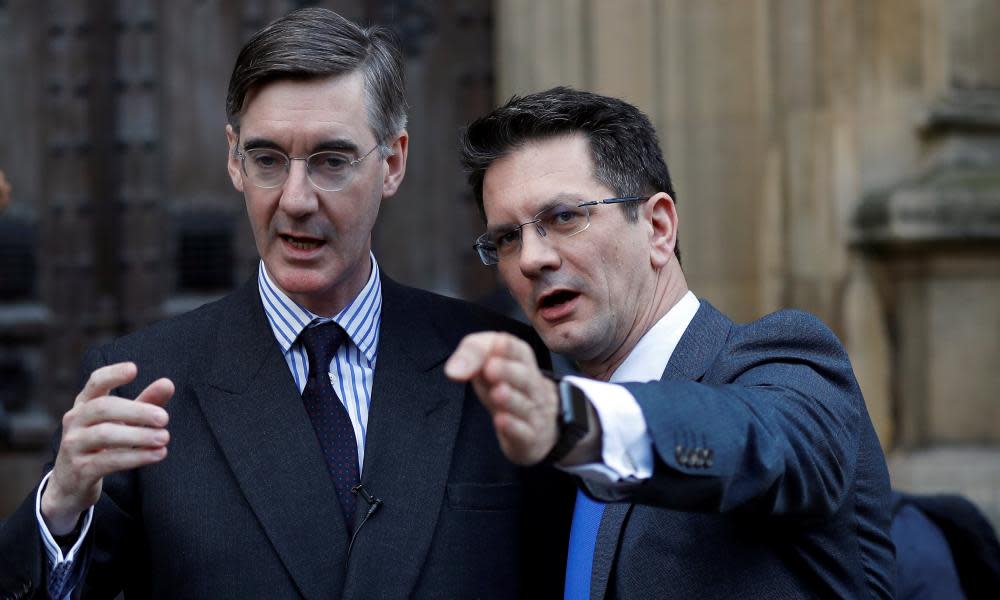 Jacob Rees-Mogg (left) with Steve Baker, who have both said they have written to Sir Graham Brady.