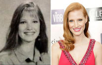 <b>Jessica Chastain (Best Actress) </b><br> <b>Nominated for: Zero Dark Thirty</b><br> Until recently Jessica Chastain had refused to tell her age, apparently 35, and some people still think she’s lying. But, an American Idol contestant recently claimed she remembered Chastain from school, tweeting this yearbook photo of the actress. It still makes her 35.