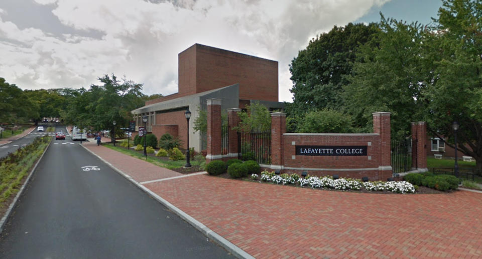 He was placed in his bed at Lafayette College by his classmates. Source: Google Maps