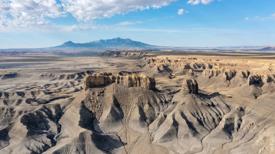 Aerial view of the Moonscape Overlook near Hanksville, Utah. Jonathan fell to his death on January 27, 2024, when a ledge at the overlook gave way. - Jon G. Fuller/VWPics/Universal Images Group/Getty Images