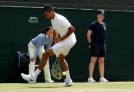 Britain Tennis - Wimbledon - All England Lawn Tennis & Croquet Club, Wimbledon, England - 3/7/16 Australia's Nick Kyrgios in action against Spain's Feliciano Lopez REUTERS/Stefan Wermuth