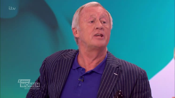 Chris Tarrant promoting Channel 5 travel show 'Extreme Railways' on 'Loose Women'. Broadcast on ITV1 HD. Featuring: Chris Tarrant Where: United Kingdom When: 01 Oct 2015 Credit: Supplied by WENN **WENN does not claim any ownership including but not limited to Copyright, License in attached material. Fees charged by WENN are for WENN's services only, do not, nor are they intended to, convey to the user any ownership of Copyright, License in material. By publishing this material you expressly agree to indemnify, to hold WENN, its directors, shareholders, employees harmless from any loss, claims, damages, demands, expenses (including legal fees), any causes of action, allegation against WENN arising out of, connected in any way with publication of the material.**