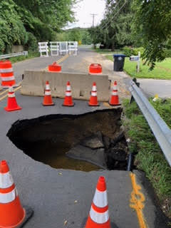 The sinkhole on Allenwood Road in Wall created in the Aug. 13 rainstorm.