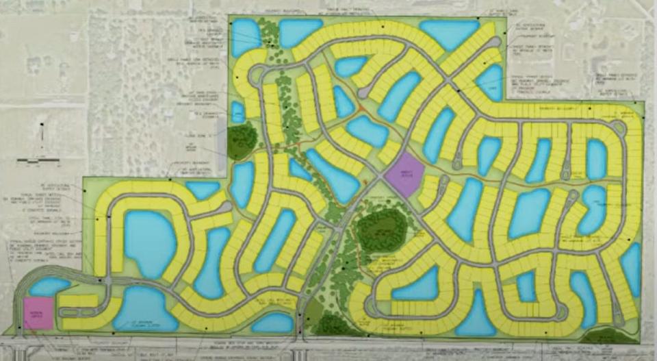 A conceptual rendering of the Palm Grove site plan.