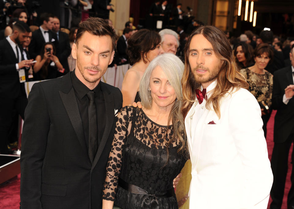 Jared Leto, sa mère Constance Leto et son frère Shannon Leto aux Oscars 2014