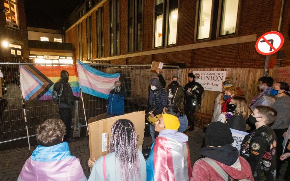 The Trans Liberation Group protesting outside the Cambridge Union, November 2022 - David Rose