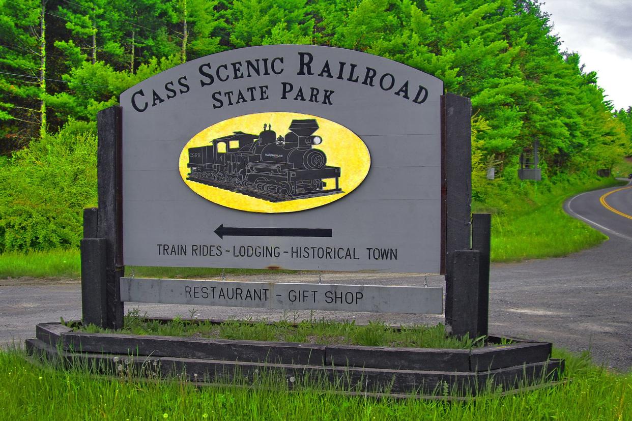 sign for the cass scenic railroad state park