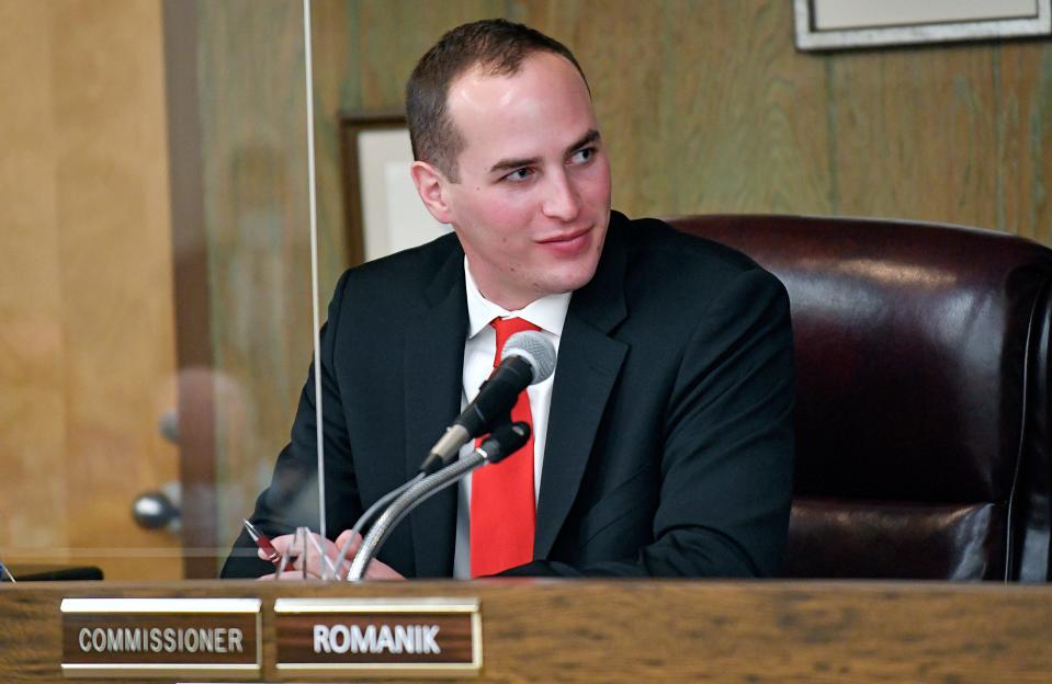 Millville City Commission member Benjamin Romanik pictured here during a reorganization meeting on Thursday, Jan. 6, 2022.