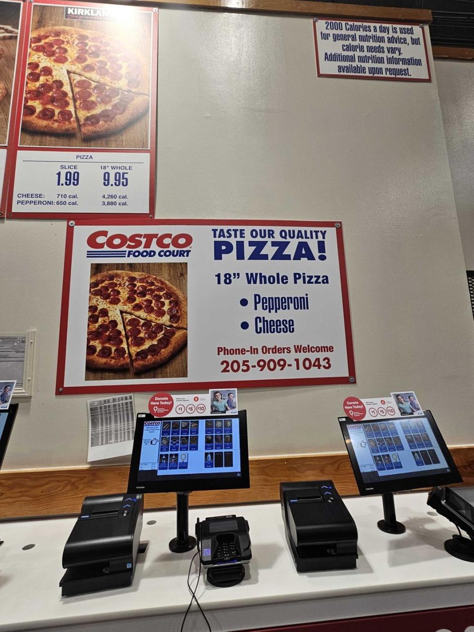 costco pizza ordering station