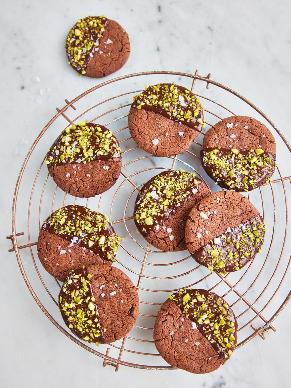 Pistachio and dark chocolate are a match made in heaven (Maldon Salt)