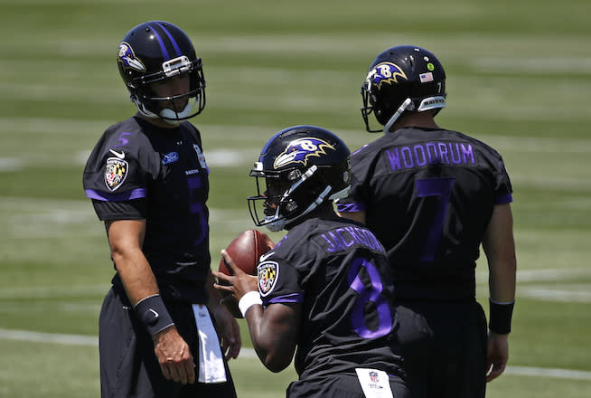 One of our fantasy analysts believes Lamar Jackson will see significant playing time at some point this season. (AP Photo/Patrick Semansky)