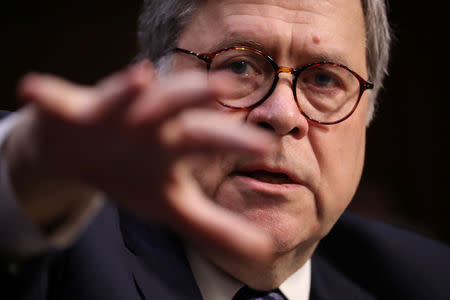 William Barr testifies before a U.S. Senate Judiciary Committee hearing on his nomination to be attorney general of the United States on Capitol Hill in Washington, U.S., January 15, 2019. REUTERS/Jonathan Ernst