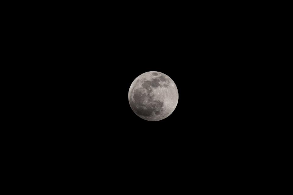 The moon before the total lunar eclipse on May 15 in Corpus Christi, Texas.