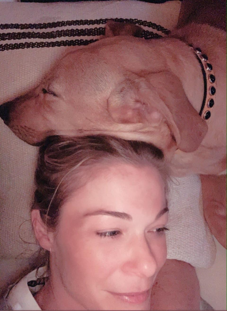 LeAnn Rimes with her dog, Fleetwood.