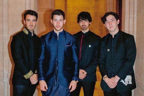 Nick Jonas and his brothers at his wedding in India (Nick Jonas/Instagram)