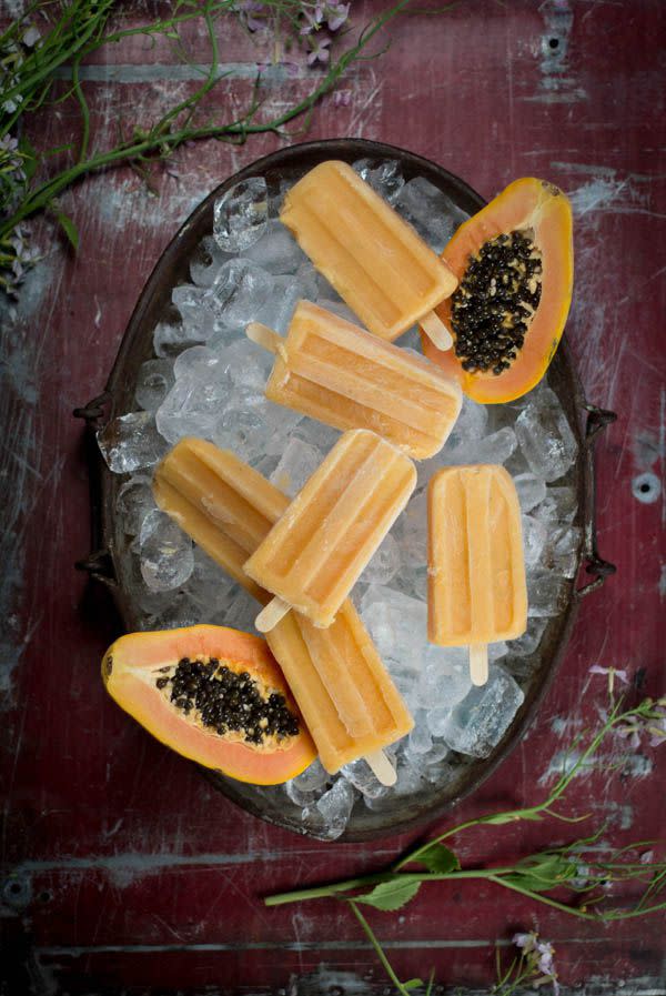 Papaya Coconut Citrus Popsicles