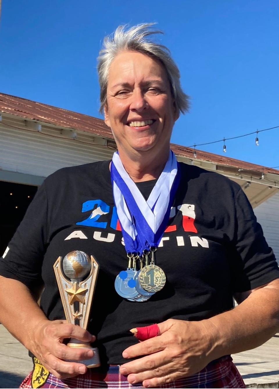 Kate Boeve after the 2021 Masters World Champion International highland games