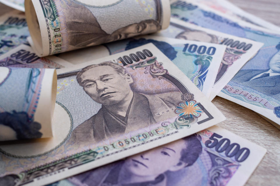 Japanese yen notes  for money concept background