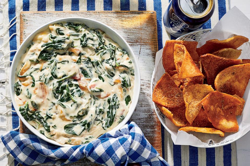 Warm Spinach-Sweet Onion Dip with Country Ham